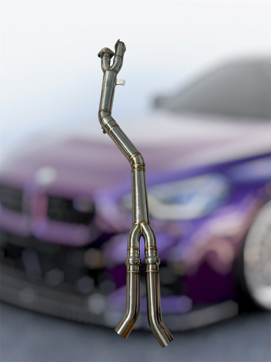 BMW G87 M2 S58 Resonated Single Midpipe (Brace Included)